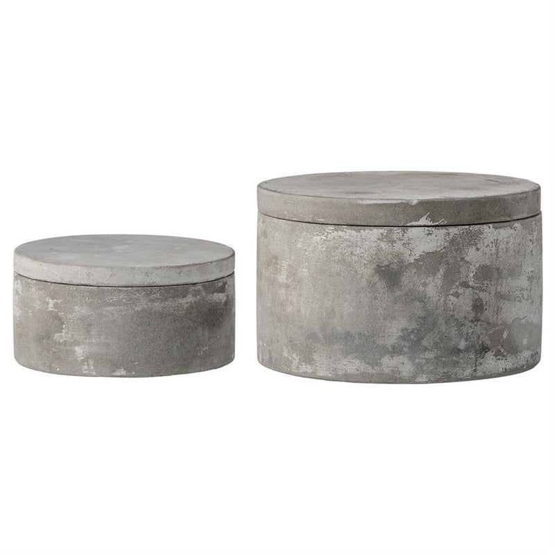 Round cement boxes (Set of 2)