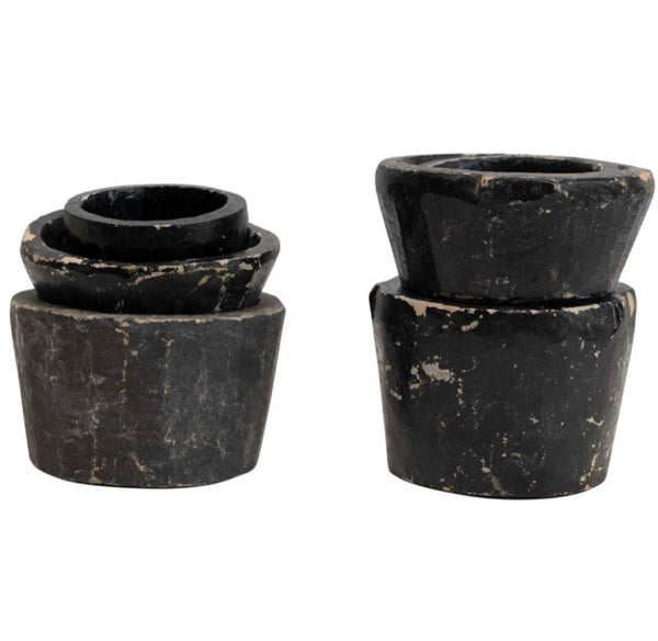 Textured Black Granite Bowls